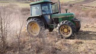 Tractor John Deere 2140  Best land clearing technique  Curățare pășune [upl. by Vange]