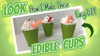 DIY EASY Edible Cups [upl. by Neyu]