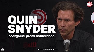 Hawks vs Bulls Postgame Press Conference Quin Snyder [upl. by Nauwtna]