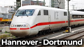 Ab in den Ruhrpott – Lokführersicht im ICE 1  4K Führerstandsmitfahrt Hannover  Dortmund  BR401 [upl. by Pillow134]