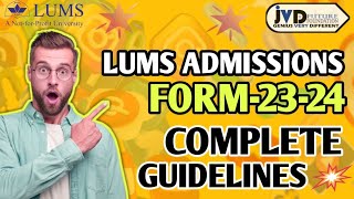 Lums Admissions Form 202324 Guildlines [upl. by Olia]