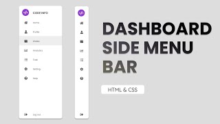 Responsive Side Navigation Bar in HTML and CSS  Dashboard Side Nav Bar with HTML and CSS [upl. by Nosaj]