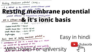 Resting membrane potential physiology Nak pump in RMPResting membrane potential notes [upl. by Badger]