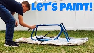 PAINTING THE FRAME  Mini Bike Build Part 1 [upl. by Narra458]