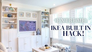 DIY IKEA BUILT IN HACK Affordable Built In Shelves and Cabinets  Alexandra Beuter [upl. by Ellennahc]