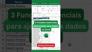 3 Funções essenciais para ajustar seus dados no Excel  excel [upl. by Ng939]