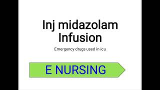 Inj midazolam infusionMidaz injection Midazolam inj [upl. by Ennaillij]