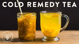 Cold Remedy Tea with Turmeric Ginger Honey Citrus  HONEYSUCKLE [upl. by Kippie]