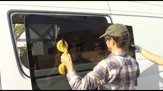 Part 1 of 2 How to Remove Factory Bonded Side Windows from Mercedes Sprinter Van [upl. by Hakilam]