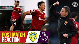 Rangnick Maguire amp Fernandes react to thrilling win  Leeds United 24 Manchester United [upl. by Nyleuqcaj]