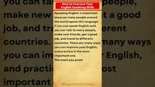 How to Improve Your English Speaking Skills by yourself Follow these tips Learn English shorts [upl. by Aivin]