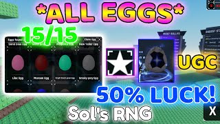 ALL 15 EASTER EGGS IN SOLS RNG 50 Easter Blessings LUCK  UGC [upl. by Ellesij]