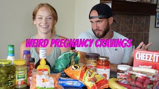 Trying WEIRD pregnancy cravings [upl. by Harihat269]