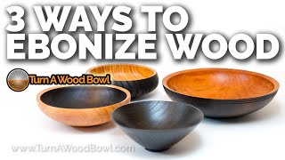 3 Ways To Ebonize Wood Bowls Live Demo Iron Acetate India Ink Fire  Woodturning Video [upl. by Homer428]