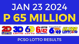 Lotto Result January 23 2024 9pm PCSO [upl. by Stafani]