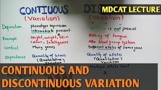 Discontinuous and Continuous Variations General Science Lecture  Sabaqpk [upl. by Jezreel]