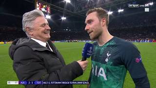 quotWe had heart and Lucas Mouraquot Christian Eriksen reacts to Spurs reaching Champions League final [upl. by Ewell580]