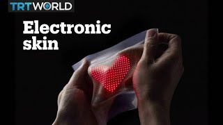 Electronic smart skin measures heartbeat [upl. by Anoval]