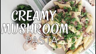 CREAMY VEGAN MUSHROOM PASTA  Cooking with Almond Breeze  The Edgy Veg [upl. by Selbbep]