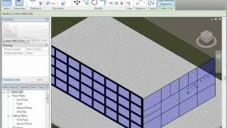 Revit Architecture  Adding and Removing Curtain Grids and Mullions [upl. by Bazil]