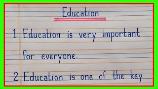 10 lines on Education in englishEducation essay in english 10 linesEssay on Education in english [upl. by Lynnelle808]