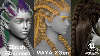 Creating Realistic Realtime Hair  ZBrush Fibermesh  Maya Xgen  Unreal Engine 5 [upl. by Oirottiv]