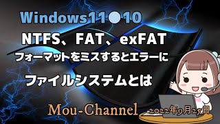 Windows11●10● NTFS、FAT、exFAT フォーマットをミスするとエラーにファイルシステムとは [upl. by Halverson]