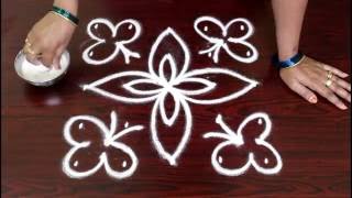 simple kolam designs with 5x5 dotssimple muggulu with 5x5 dotssimple rangoli designs with dots [upl. by Danete200]