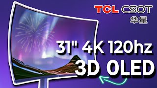 NextGen Displays Unveiled TCL CSOT 31quot 4K quotDOMEquot 3D OLED Monitor  New 27quot 8K 2D3D Display [upl. by Crooks]