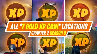 ALL GOLD XP COIN LOCATIONS IN FORTNITE CHAPTER 2 SEASON 5 WEEK 713 [upl. by Asillam]