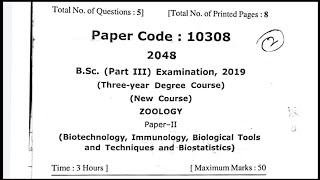 BSc FINAL 2019  Zoology 2nd paper  Biotechnology Immunology Biological Tools and Techniques [upl. by Tj458]