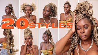 20 WAYS TO STYLE BOX BRAIDS  birthday hairstyles  Pinterest inspired  trendy  back to school [upl. by Asamot]