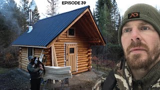 Log Cabin Build on OffGrid Homestead EP39 Roof Insulation Woodshed Foundation Sauna Site [upl. by Dickey]