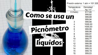 Como se usa un picnometro liquidos [upl. by Phylis684]