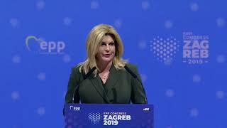 Kolinda Grabar Kitarovic President of Croatia Zagreb Congress [upl. by Amesari]