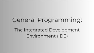 The Integrated Developer Environment IDE [upl. by Ressler]