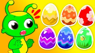 Groovy The Martian for kids  Learn the colors with this huge Easter Egg hunt with surprise toys [upl. by Kcirtapnaes]