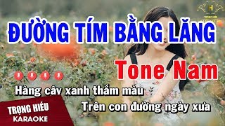 Karaoke Đường Tím Bằng Lăng Tone Nam Nhạc Sống  Trọng Hiếu [upl. by Neeliak]