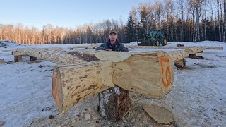 Building My Log Home Pt 3  Setting the First Logs [upl. by Frida]