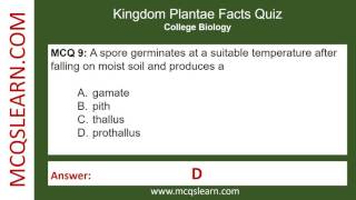 Kingdom Plantae Quiz Questions Answers PDF  Plantae Facts Ch 10 Class 1112 Course Quiz  Free Apps [upl. by Eulalie]