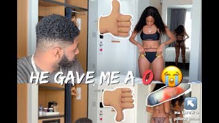 BOYFRIEND RATES MY BAECATION BIKINIS 👀 [upl. by Eimilb]