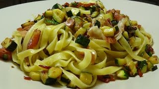 Tagliatelle con zucchine e speck semplicissime ma molto gustose [upl. by Hanson]