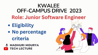 Kwalee OffCampus Drive 2023  Role Junior Software Engineer techlecture [upl. by Ramaj]