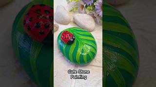 Cute Stone Painting🐞🍃painting art craft homedecor shorts shortvideo ytshorts easy diy [upl. by Cedric]