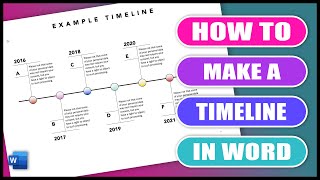 How to make a TIMELINE in Word  MS WORD Tutorials [upl. by Efal]