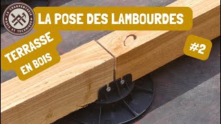 Construire une terrasse en bois sur plots réglables 2 la pose des lambourdes et bandes résiliente [upl. by Sillyrama]