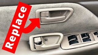 How To Replace A Broken Interior Door Handle On A Toyota Camry  Handy Hudsonite [upl. by Sedgewake]