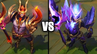 Nightbringer Jarvan vs Dark Star Jarvan Skins Comparison League of Legends [upl. by Larok98]