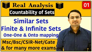 Countability of Sets  Similar Sets Finite Sets Infinite Sets  Real Analysis  lec01 [upl. by Kcarb]