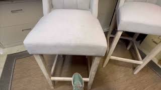 Review of HOMCOM Modern Bar Stools Tufted Upholstered Barstools [upl. by Enihsnus]